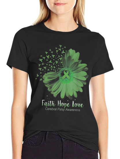 Faith Hope Love Cerebral Palsy Awareness T-Shirt