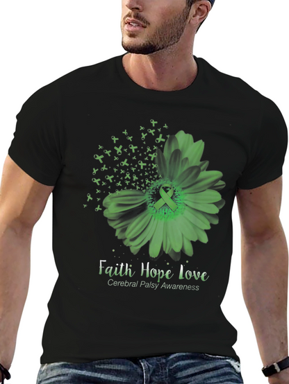 Faith Hope Love Cerebral Palsy Awareness T-Shirt
