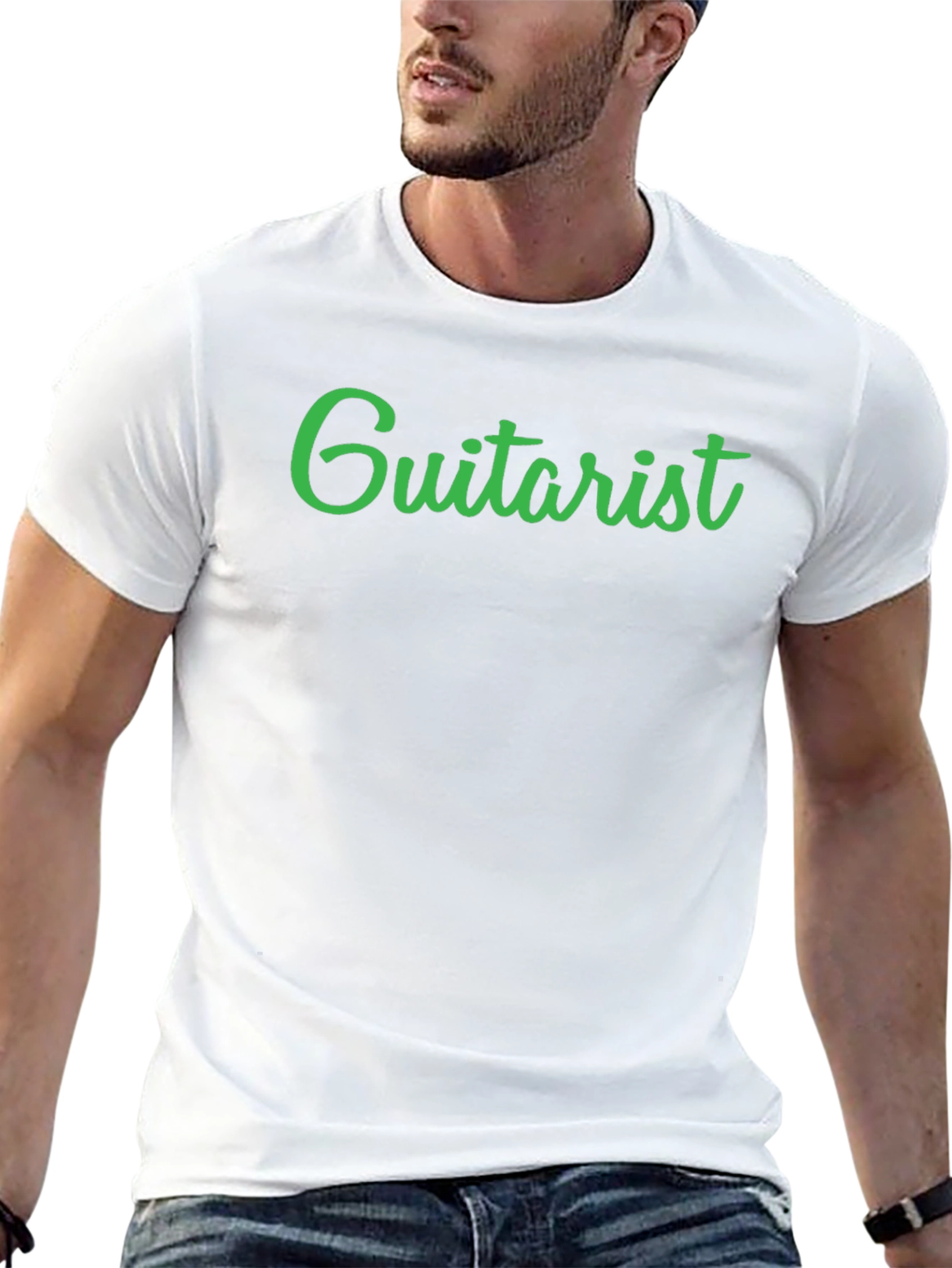 Guitarist Black Crew Neck T-Shirt