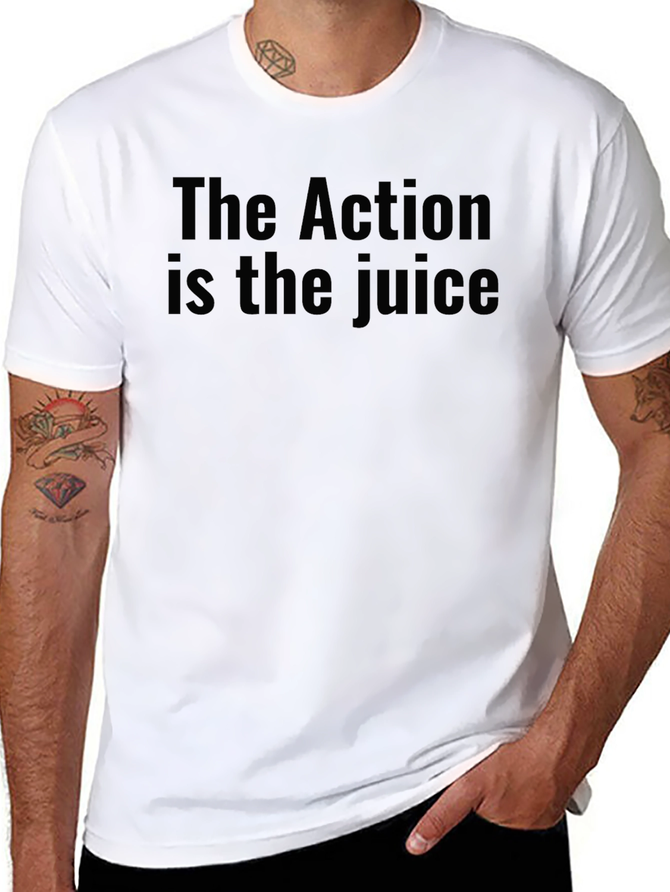 The Action is the Juice Black T-Shirt