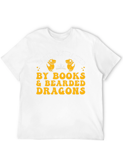Easily Distracted By Books & Bearded Dragons Graphic Tee