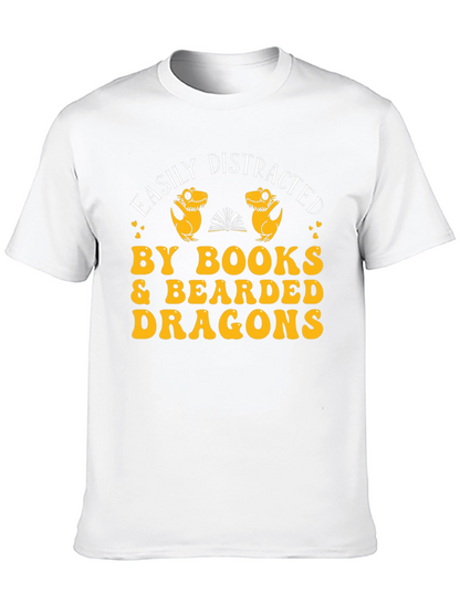 Easily Distracted By Books & Bearded Dragons Graphic Tee