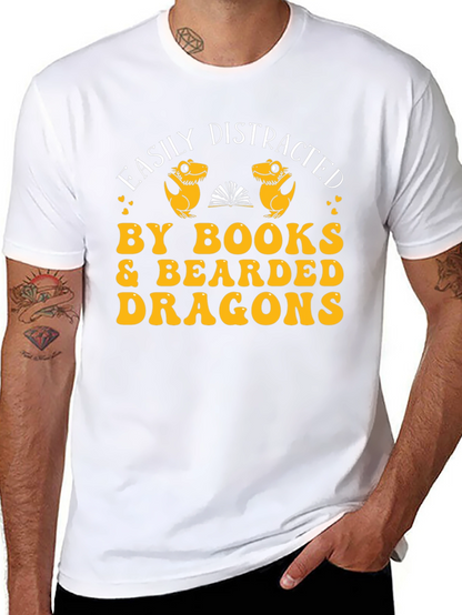 Easily Distracted By Books & Bearded Dragons Graphic Tee