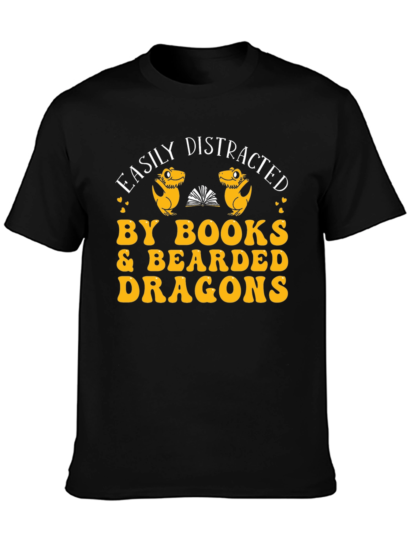 Easily Distracted By Books & Bearded Dragons Graphic Tee