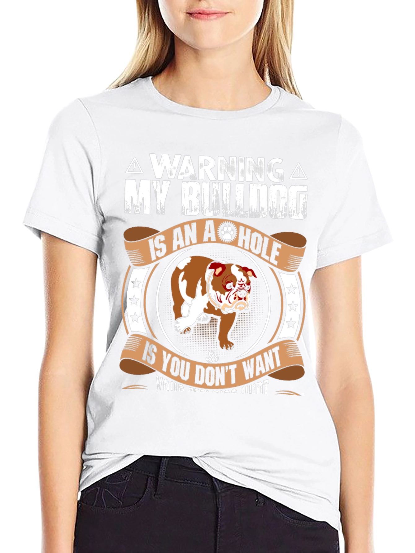 Warning My Bulldog is an A-hole T-Shirt
