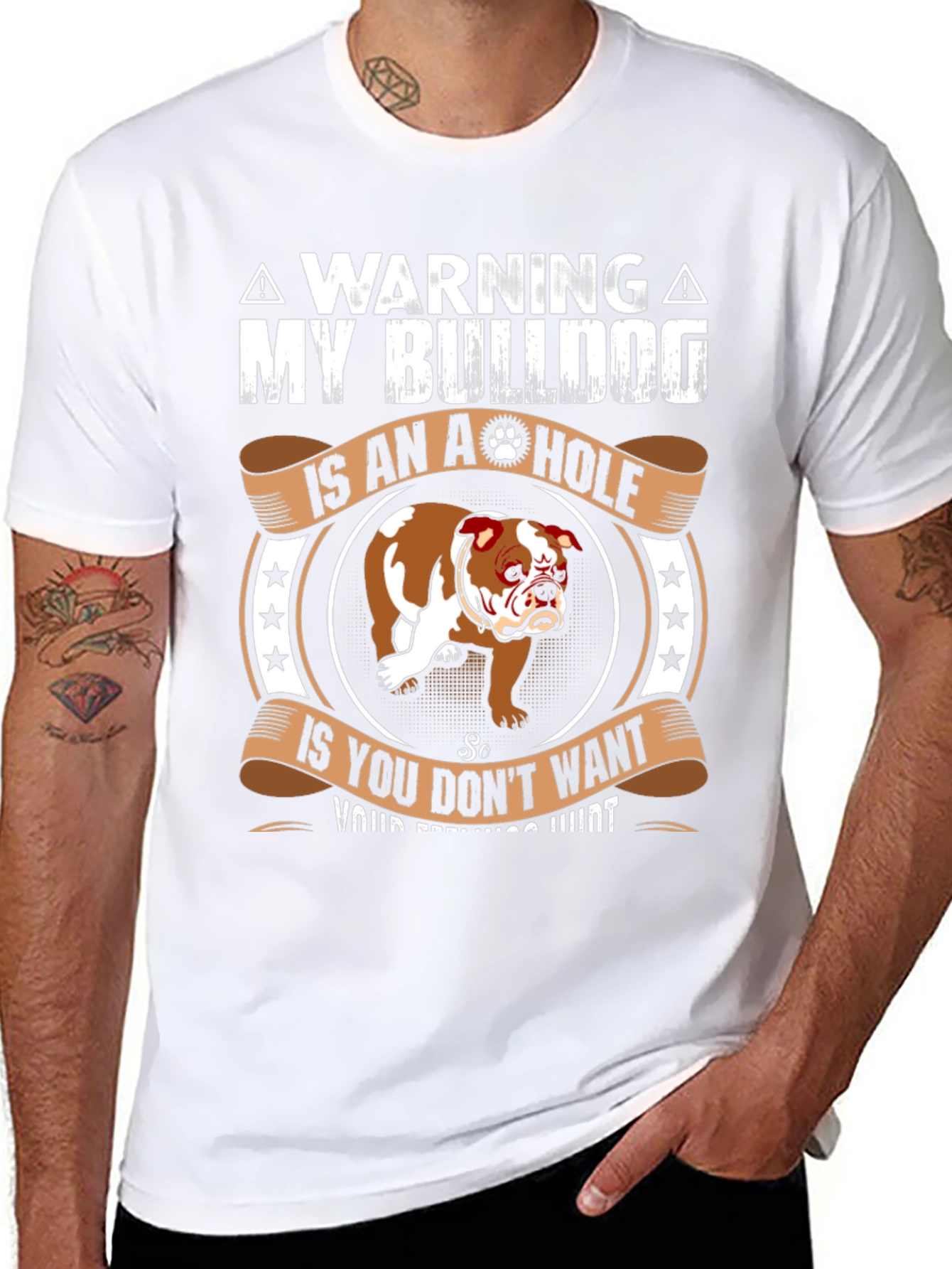 Warning My Bulldog is an A-hole T-Shirt