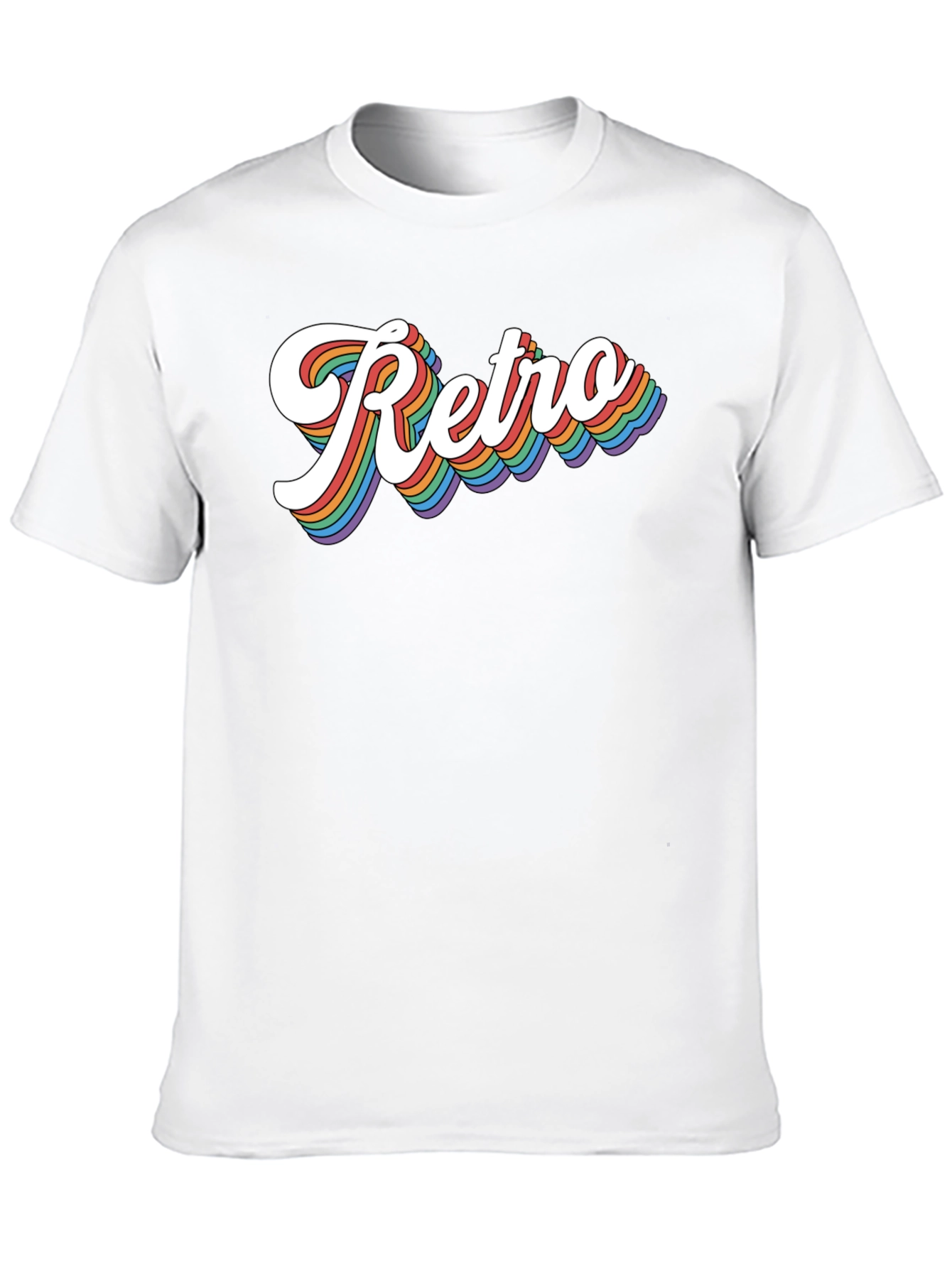 Retro Rainbow Text Graphic Tee - Black