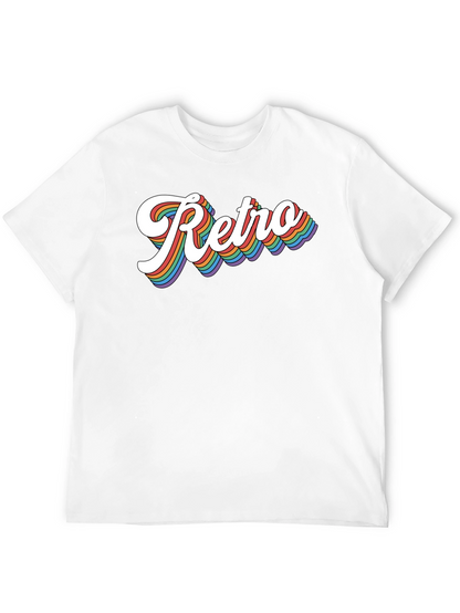 Retro Rainbow Text Graphic Tee - Black