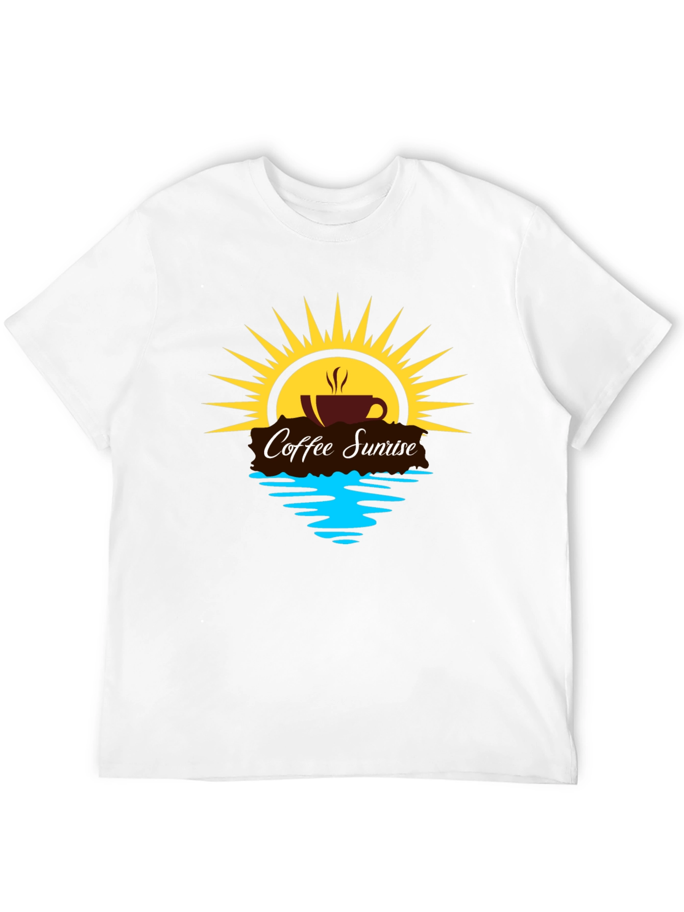 Coffee Sunrise Graphic Tee - Black Casual Shirt