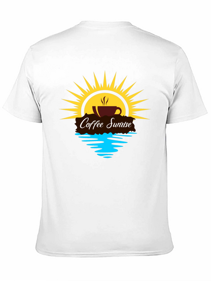 Coffee Sunrise Graphic Tee - Black Casual Shirt