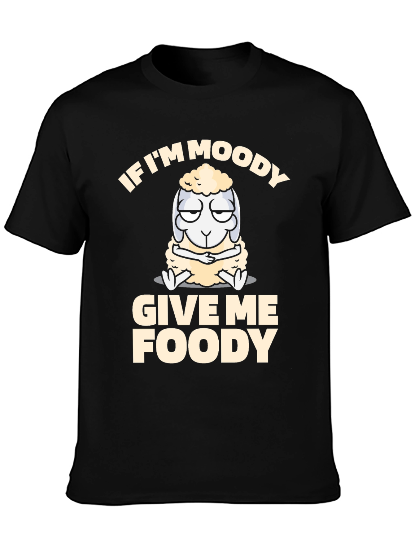 Moody Foody Sheep T-Shirt: Soft Cotton Funny Graphic Tee