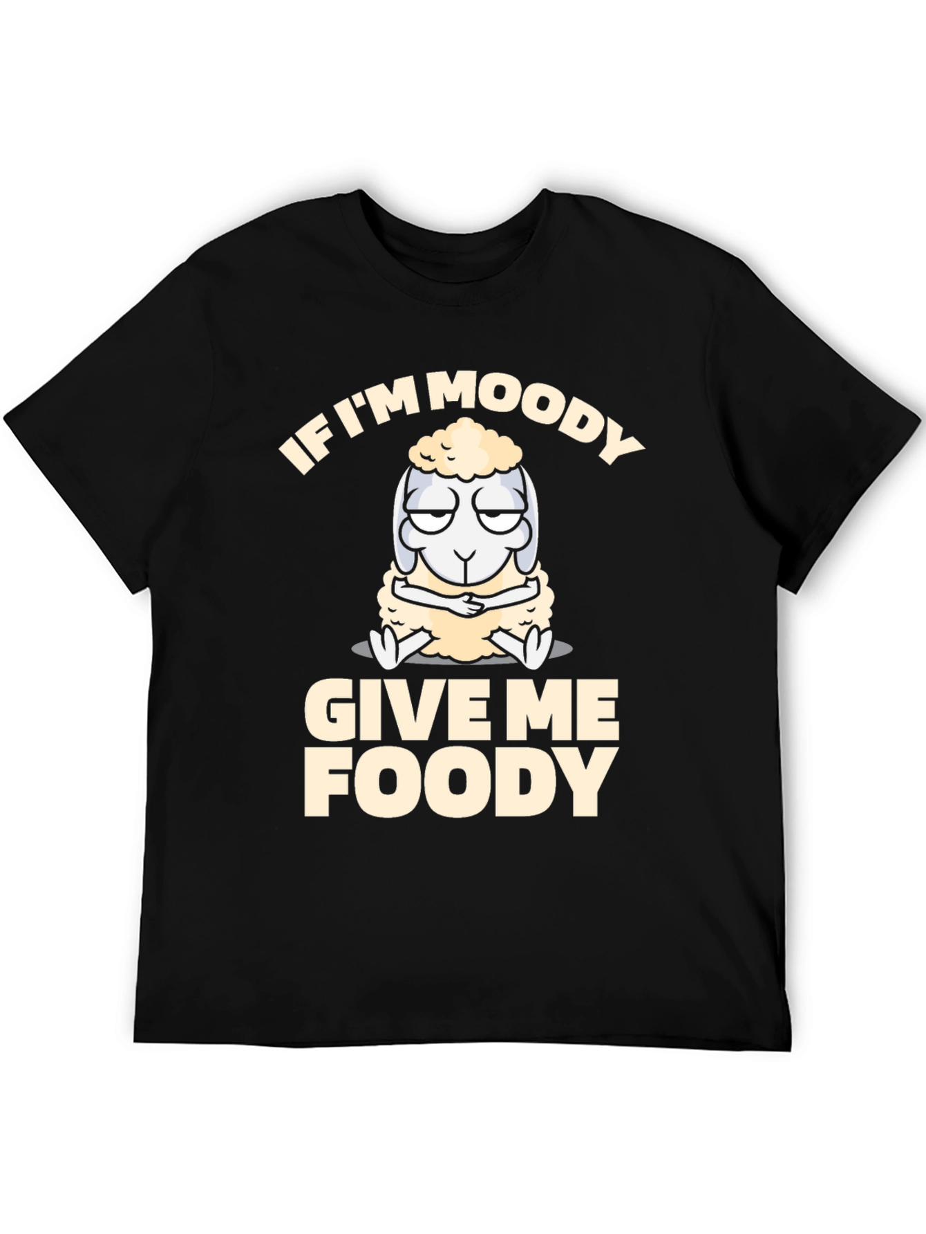 Moody Foody Sheep T-Shirt: Soft Cotton Funny Graphic Tee