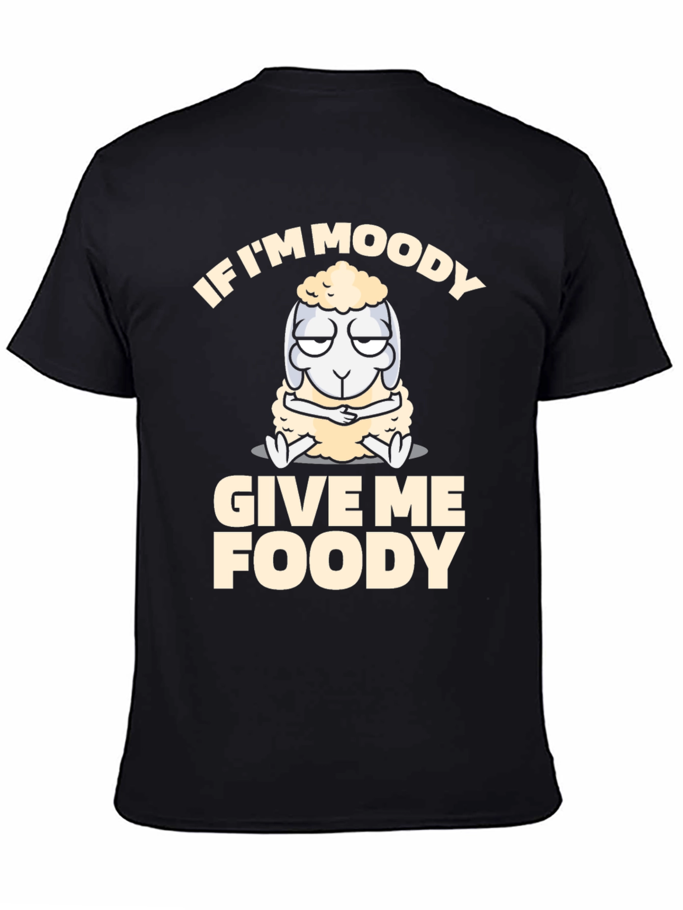 Moody Foody Sheep T-Shirt: Soft Cotton Funny Graphic Tee