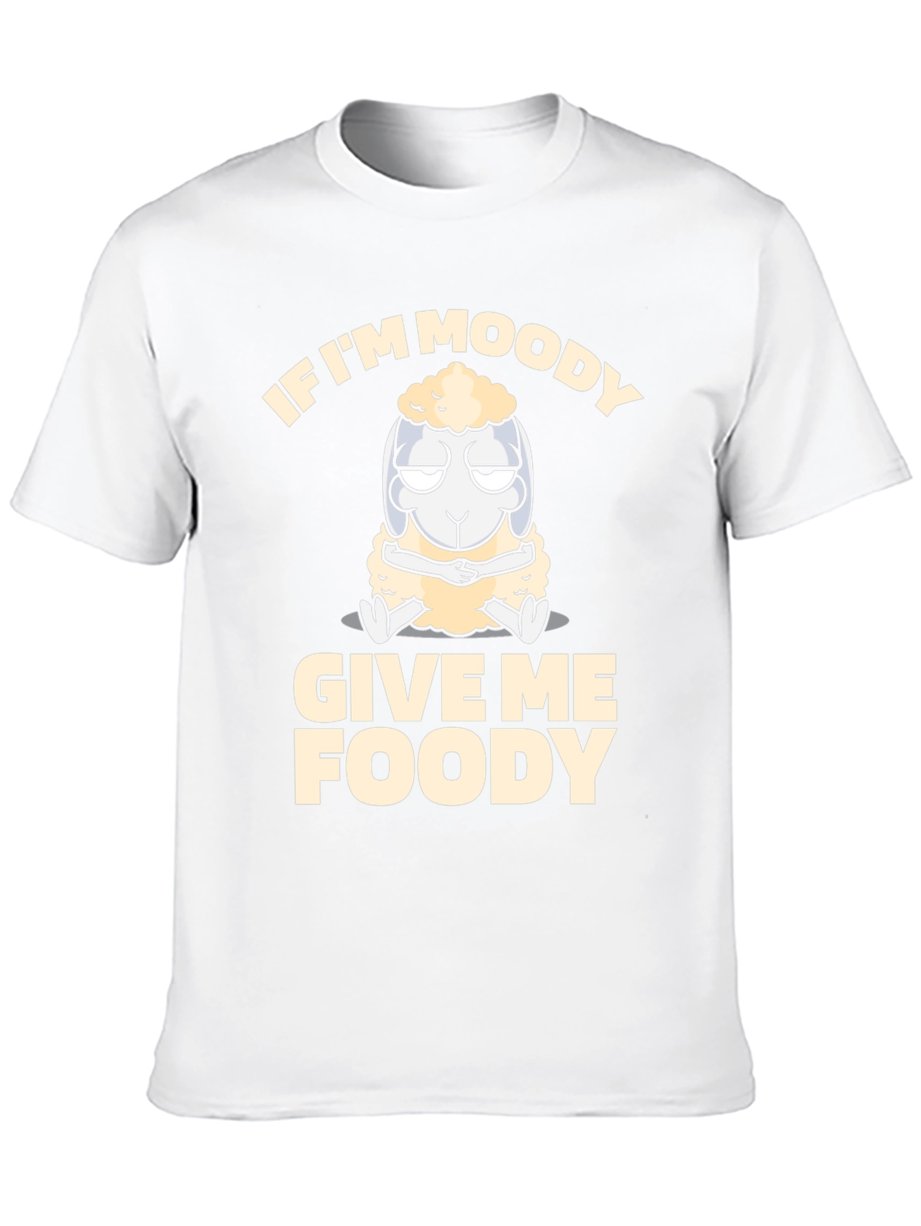 Moody Foody Sheep T-Shirt: Soft Cotton Funny Graphic Tee