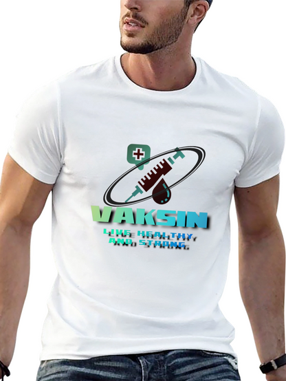 Vaccine T-Shirt - Live Healthy & Strong Design