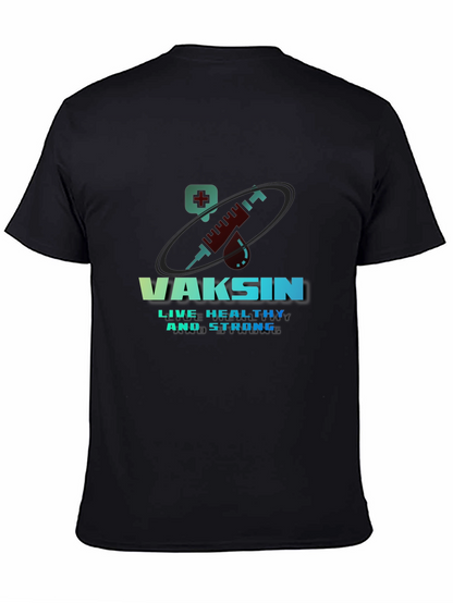 Vaccine T-Shirt - Live Healthy & Strong Design