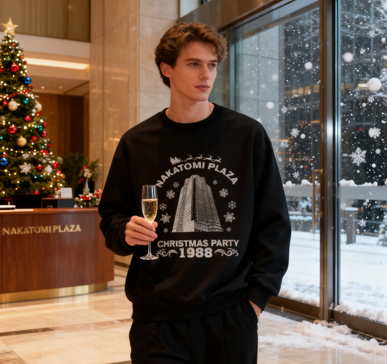"Nakatomi Plaza Christmas Party 1988" Die Hard Holiday Crewneck Sweatshirt