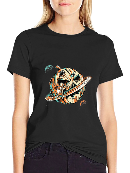 Astronaut Pumpkin Planet T-Shirt