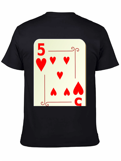 5 of Hearts Graphic Tee - Lucky Card Shirt