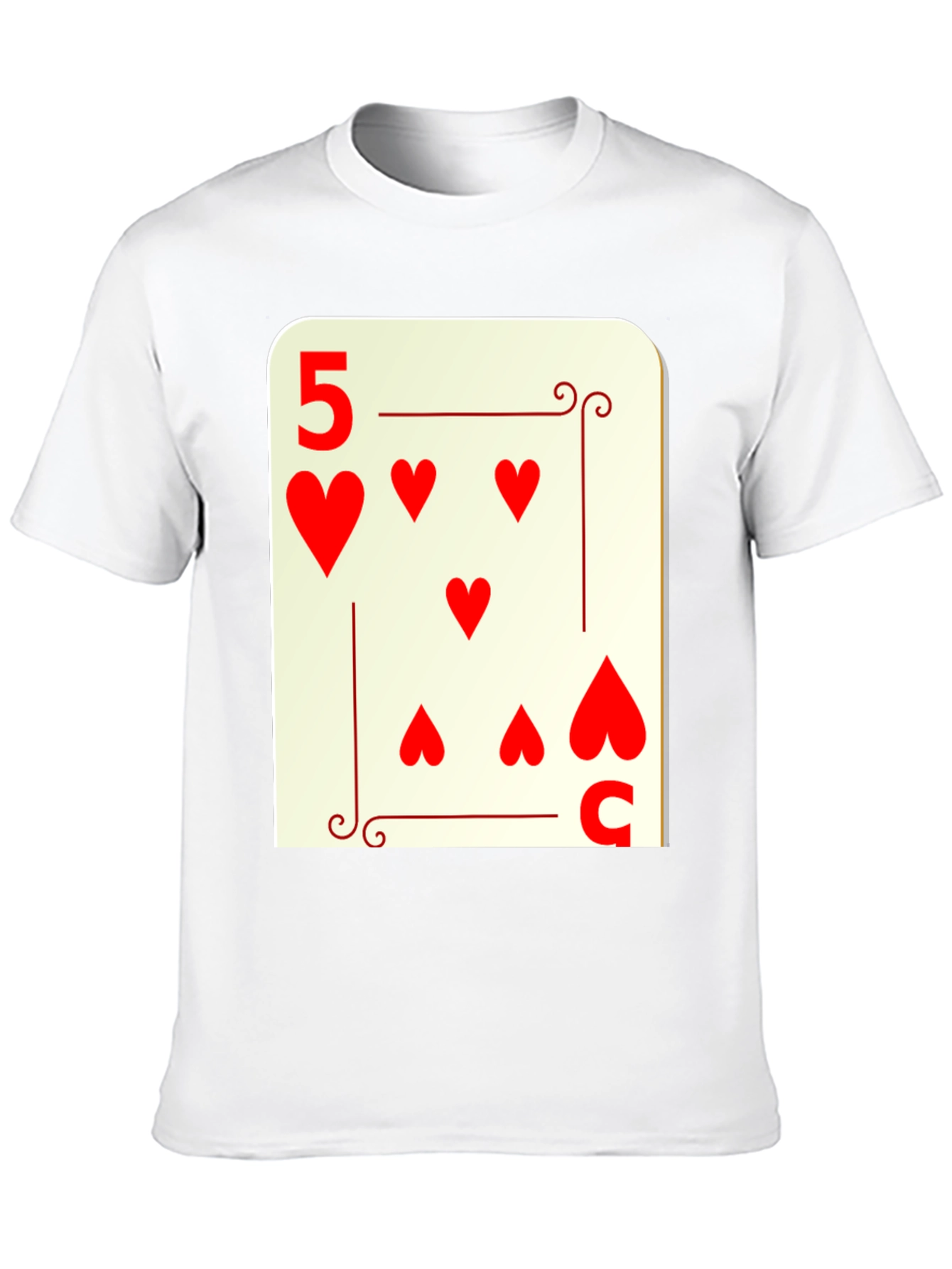 5 of Hearts Graphic Tee - Lucky Card Shirt