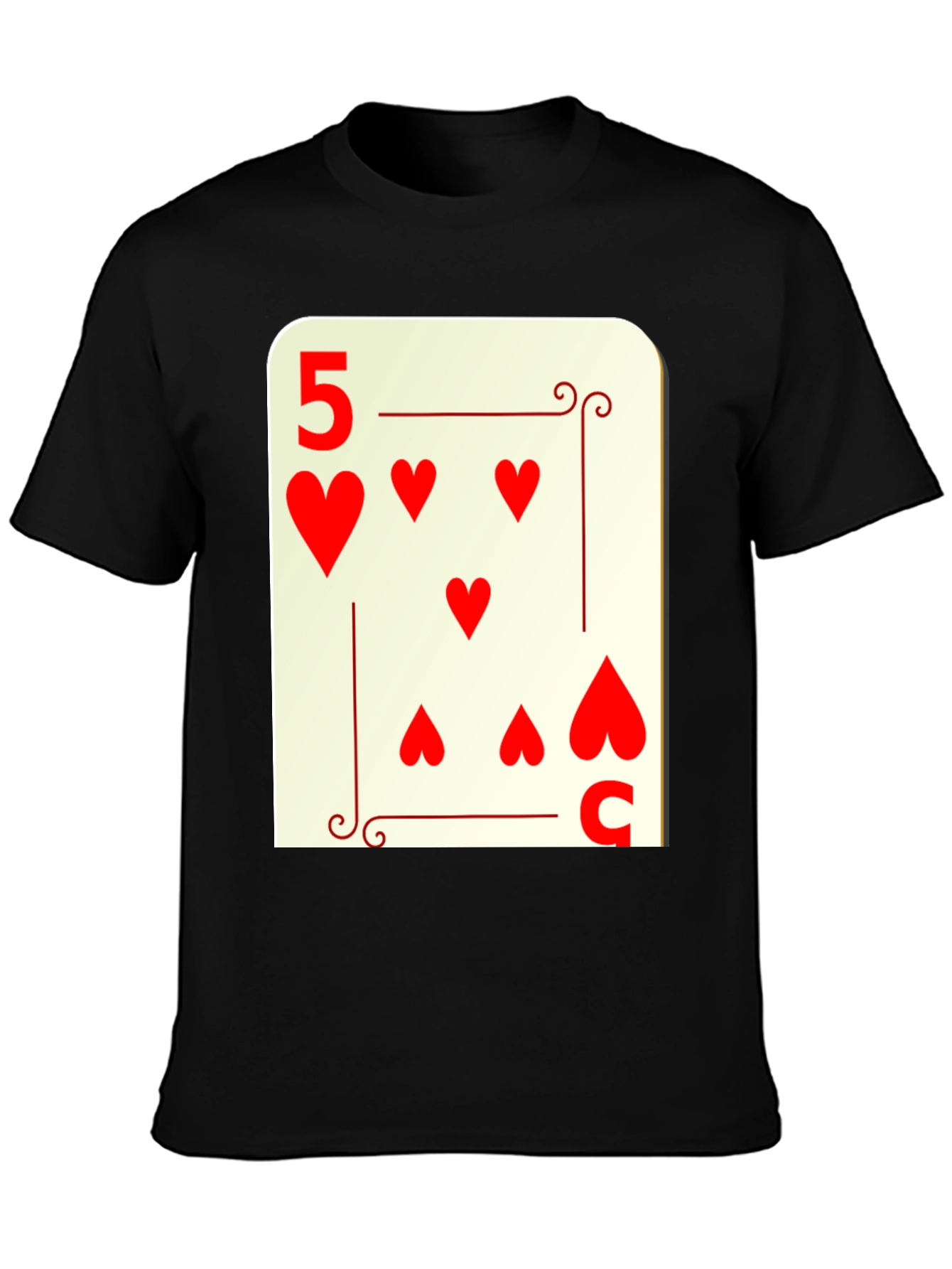 5 of Hearts Graphic Tee - Lucky Card Shirt