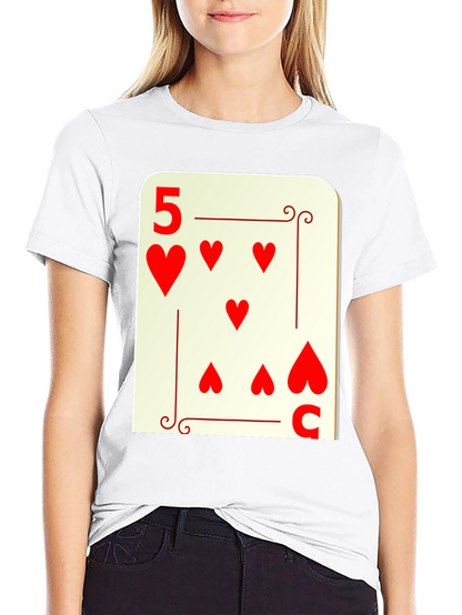 5 of Hearts Graphic Tee - Lucky Card Shirt