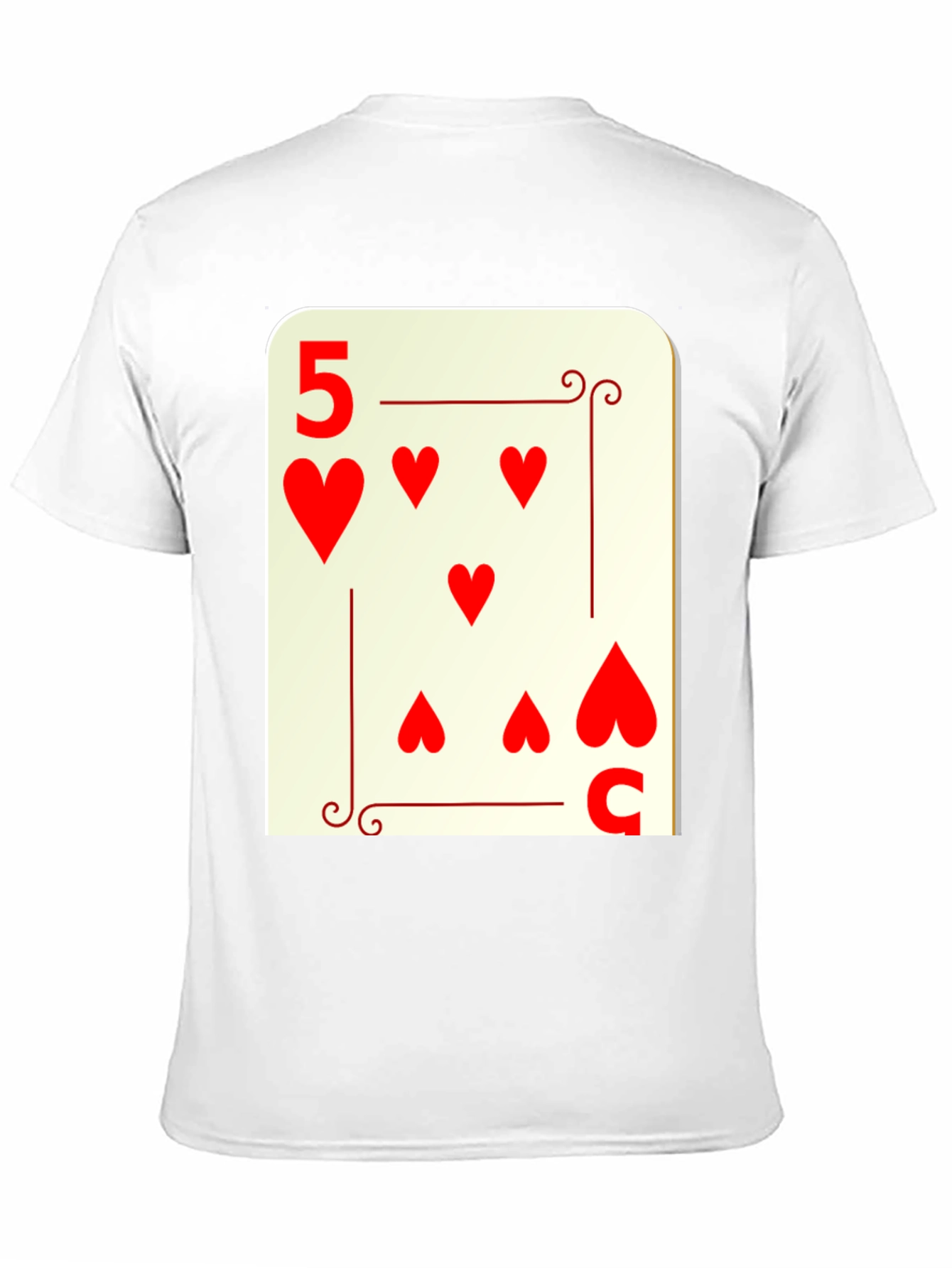 5 of Hearts Graphic Tee - Lucky Card Shirt