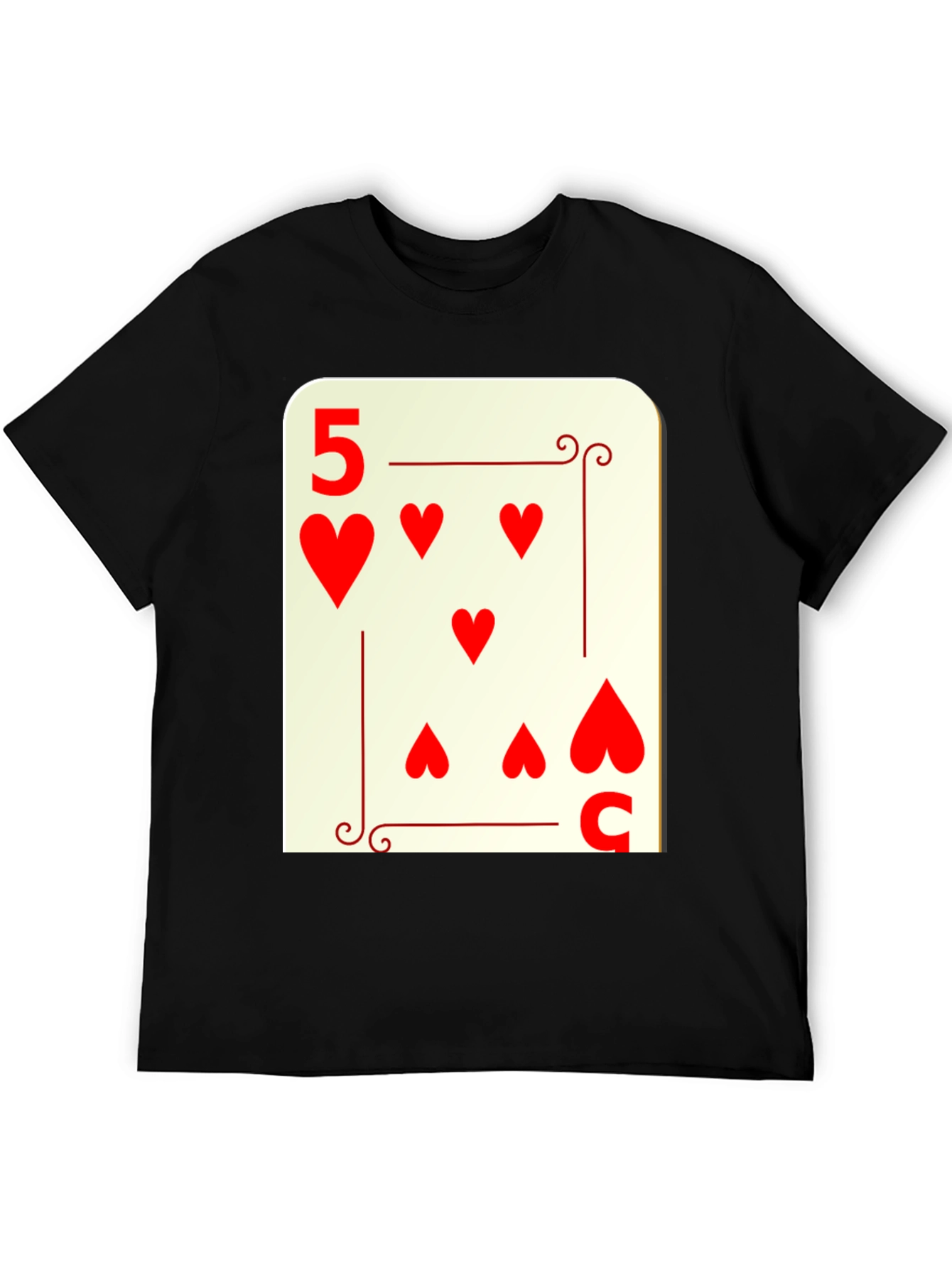5 of Hearts Graphic Tee - Lucky Card Shirt