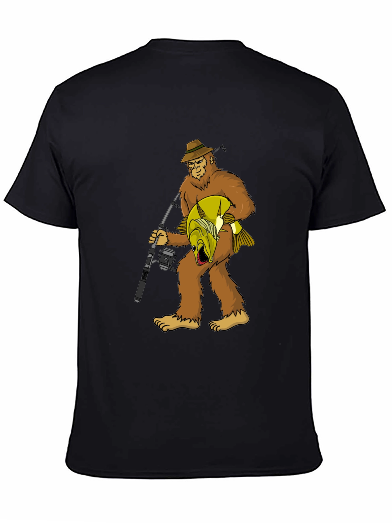 Bigfoot Fishing T-Shirt - Funny Sasquatch Tee