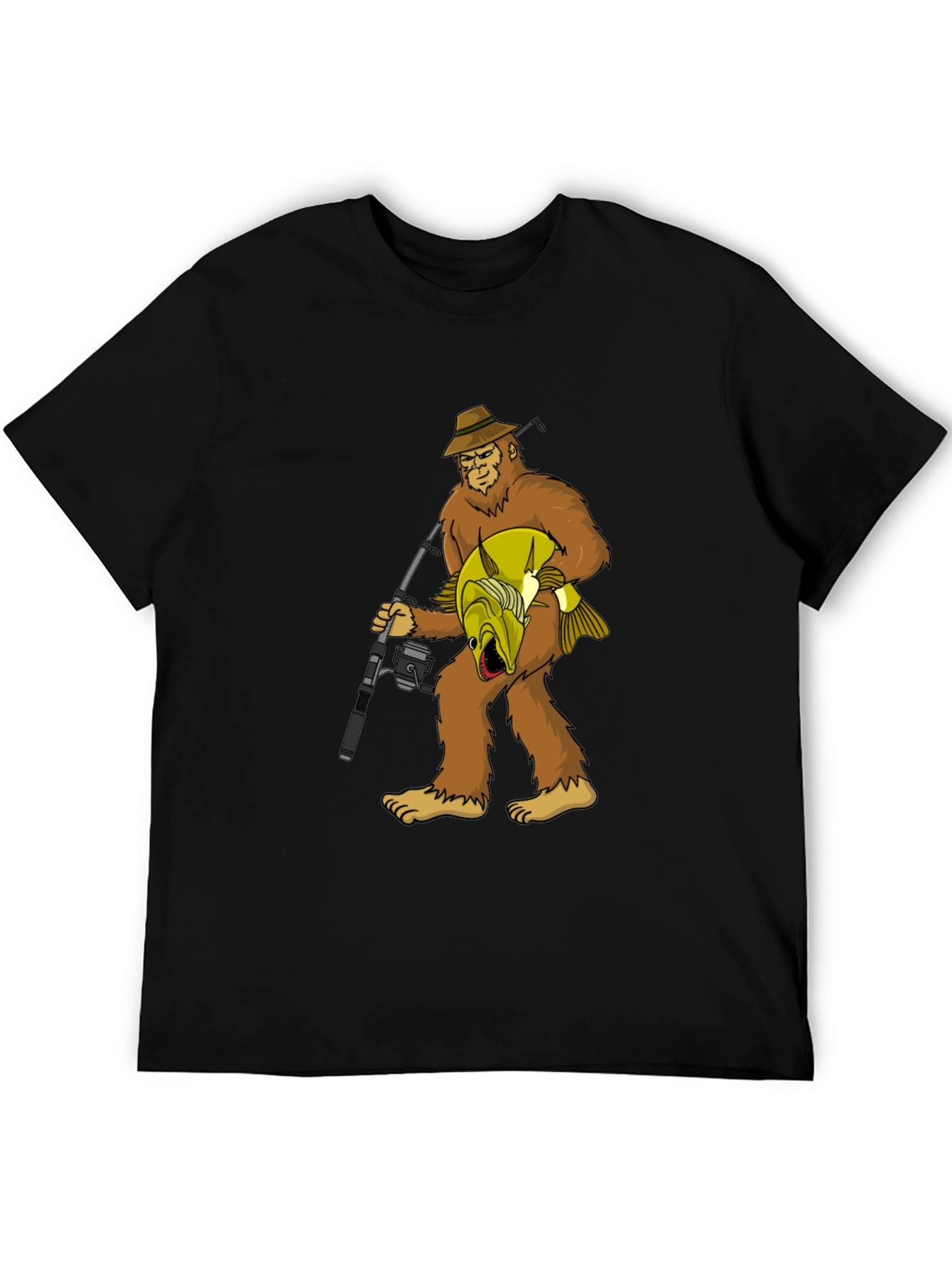 Bigfoot Fishing T-Shirt - Funny Sasquatch Tee