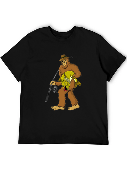 Bigfoot Fishing T-Shirt - Funny Sasquatch Tee