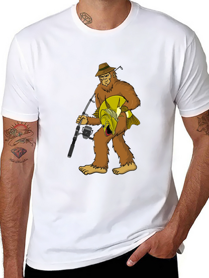 Bigfoot Fishing T-Shirt - Funny Sasquatch Tee