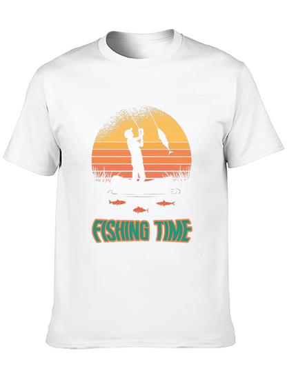 Fishing Time T-Shirt - Black Graphic Tee