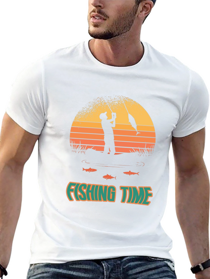 Fishing Time T-Shirt - Black Graphic Tee