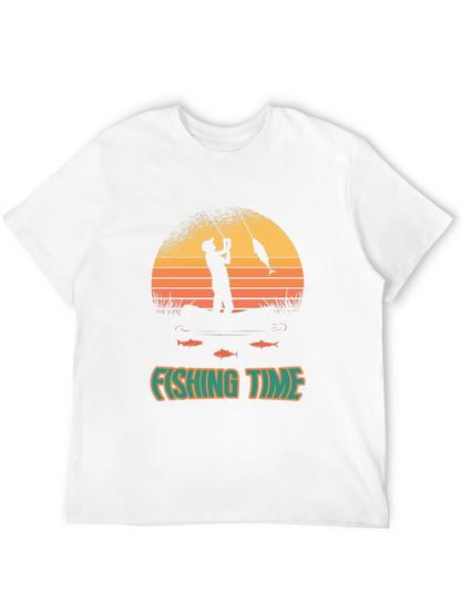 Fishing Time T-Shirt - Black Graphic Tee