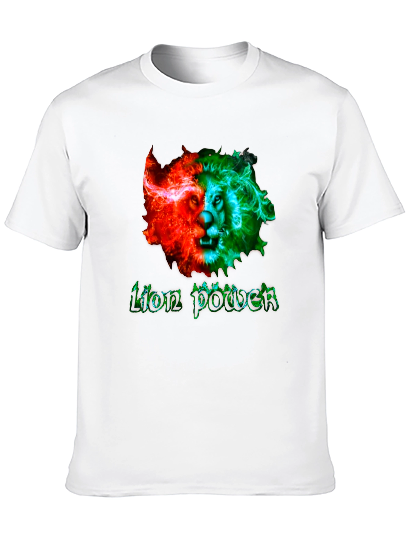 Lion Power Graphic Print Mens Black T-Shirt