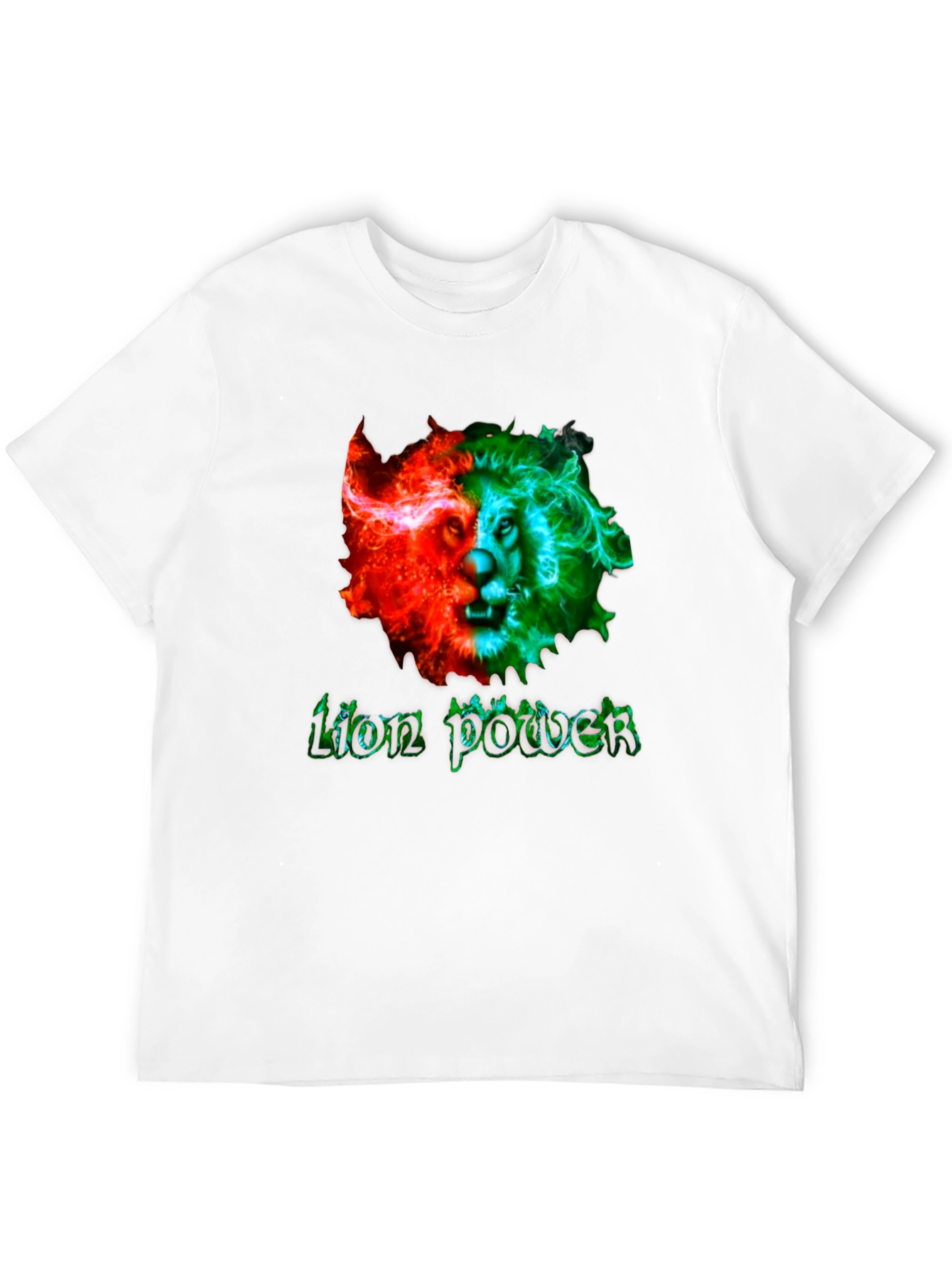 Lion Power Graphic Print Mens Black T-Shirt