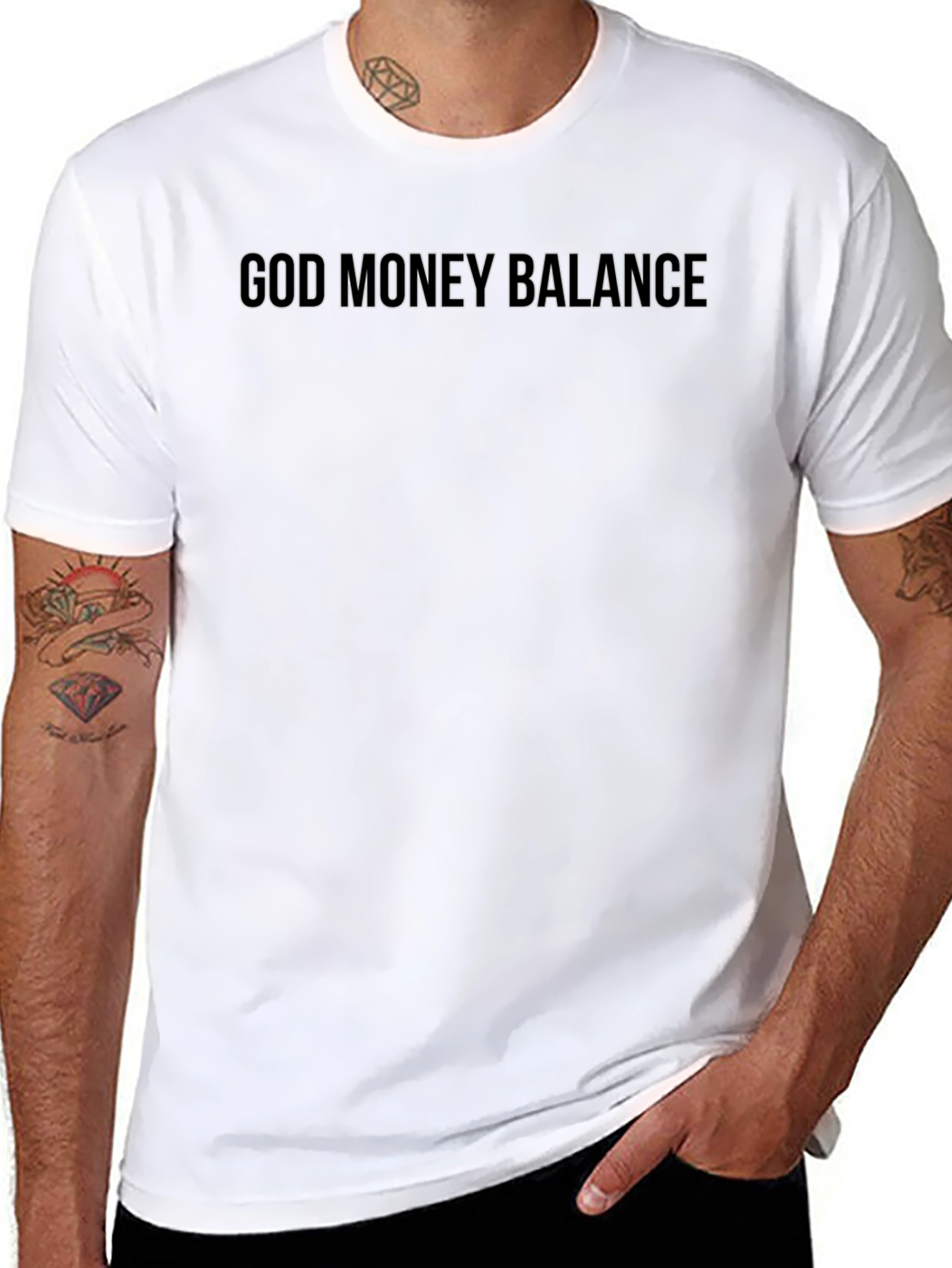God Money Balance Black Graphic Tee