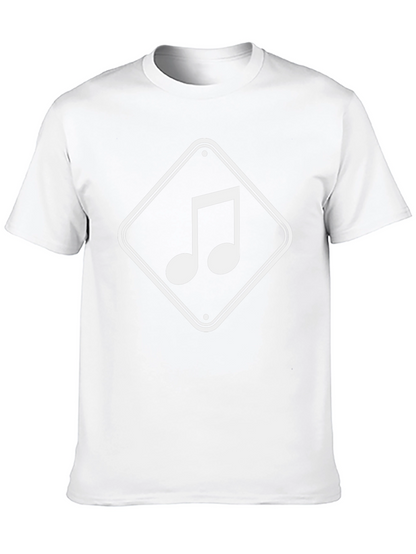 Musical Note Graphic Tee - Black Cotton T-Shirt