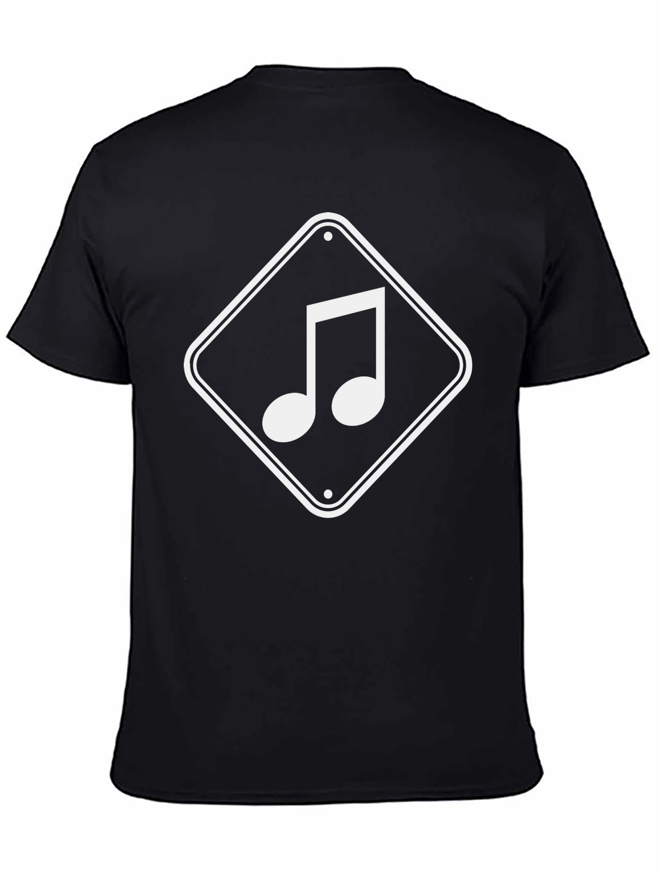 Musical Note Graphic Tee - Black Cotton T-Shirt