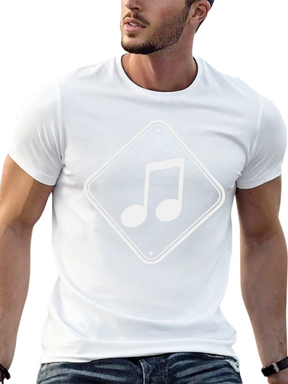 Musical Note Graphic Tee - Black Cotton T-Shirt