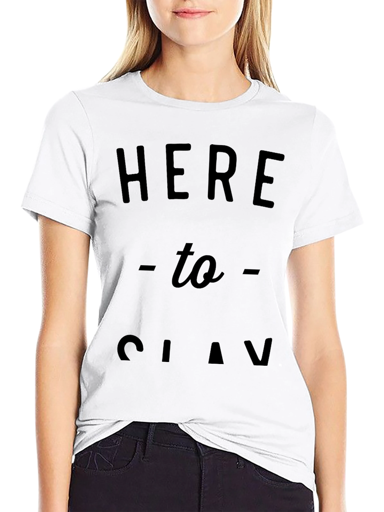 Here to Slav Mens Black Graphic T-Shirt