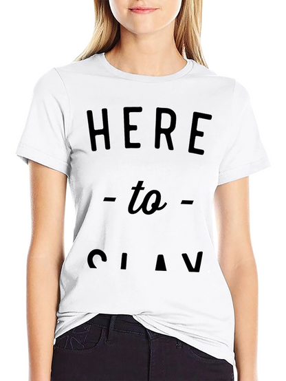 Here to Slav Mens Black Graphic T-Shirt
