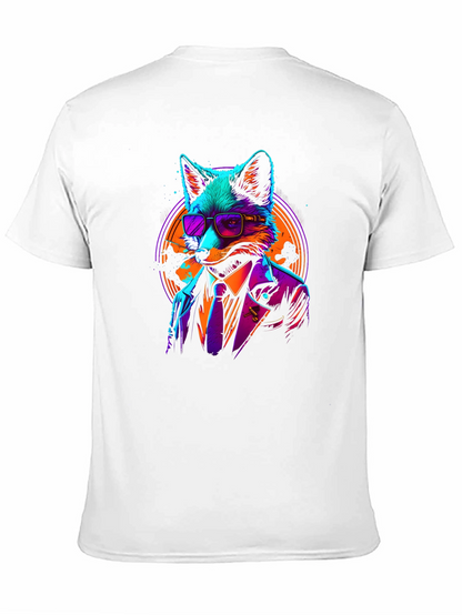 Cool Fox in Suit Black T-Shirt