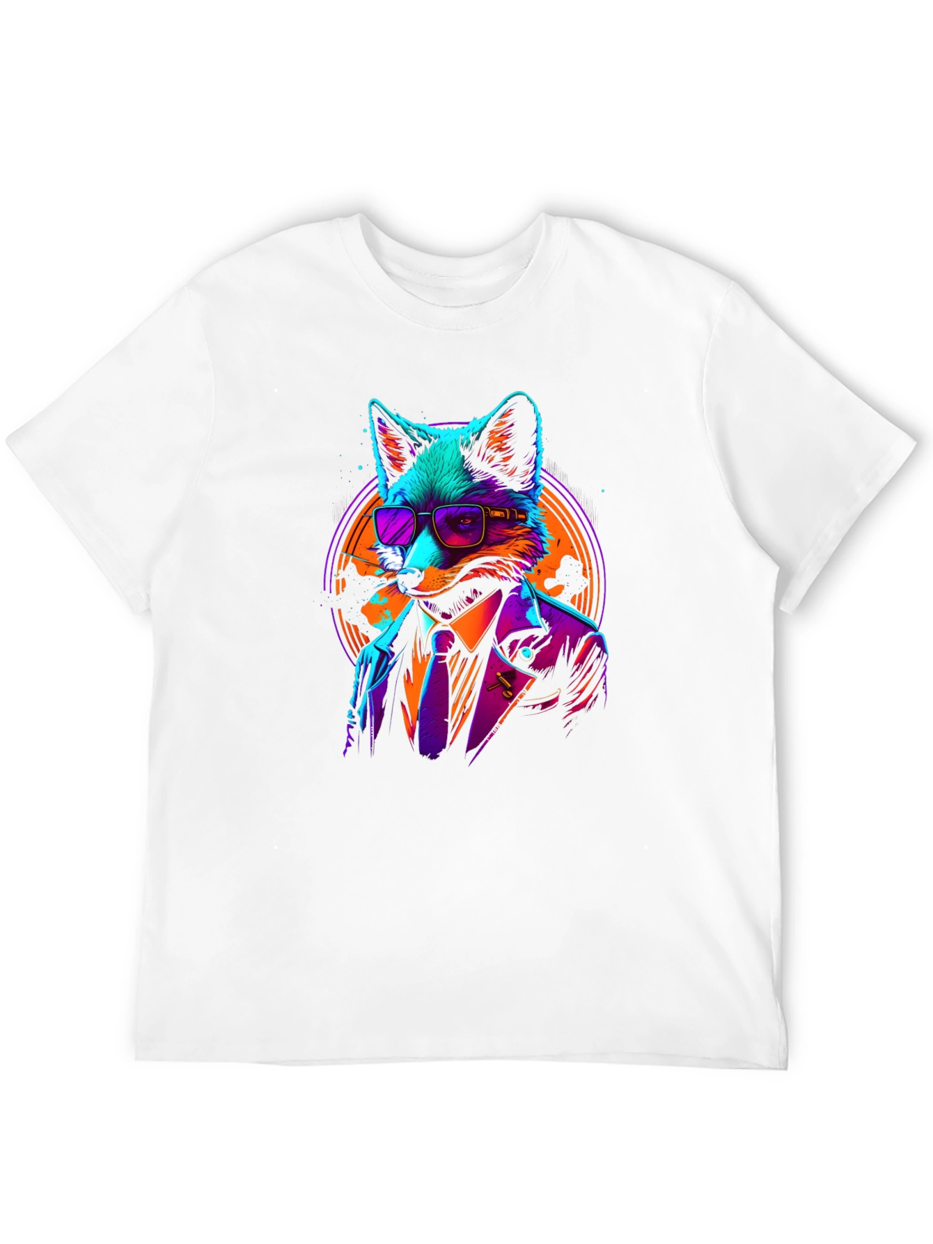 Cool Fox in Suit Black T-Shirt