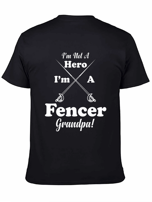 Fencer Grandpa T-Shirt - Sword Design Tee