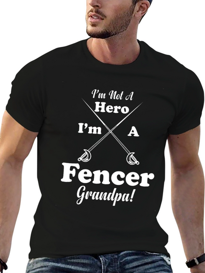 Fencer Grandpa T-Shirt - Sword Design Tee