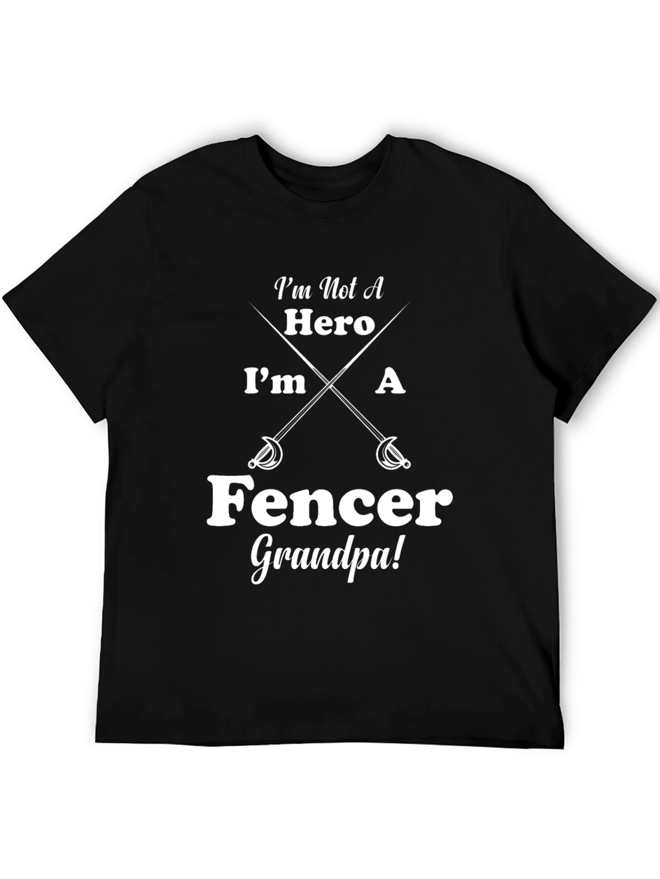Fencer Grandpa T-Shirt - Sword Design Tee