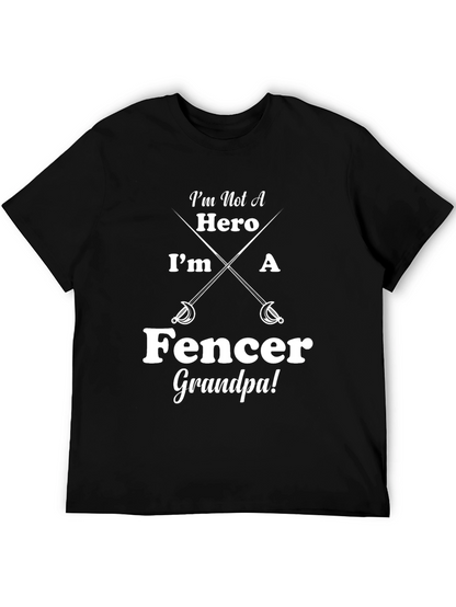 Fencer Grandpa T-Shirt - Sword Design Tee