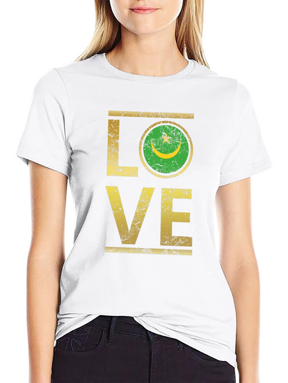 Mauritania Flag Love Graphic T-Shirt